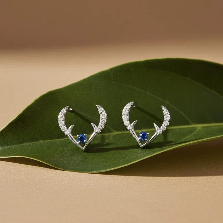 Blue Sapphire Angel Wing Earrings in Made With Pure 925 Silver
