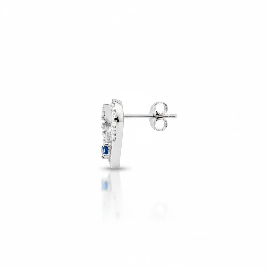 Blue Sapphire Angel Wing Earrings in Made With Pure 925 Silver