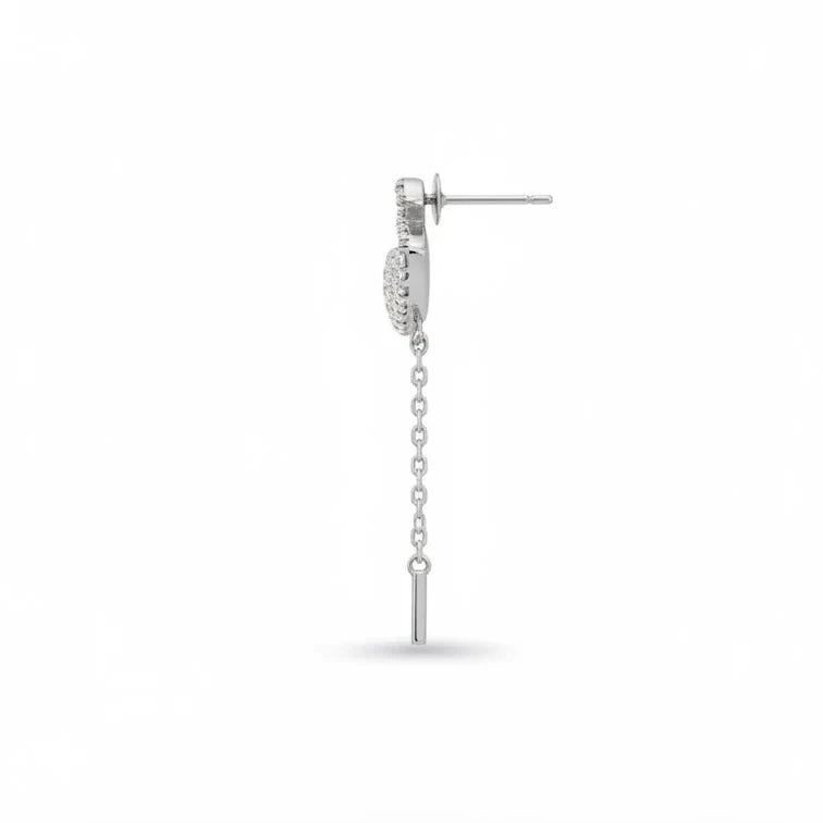 Eternal Swan Love Diamond Earrings Made With Pure 925 Silver