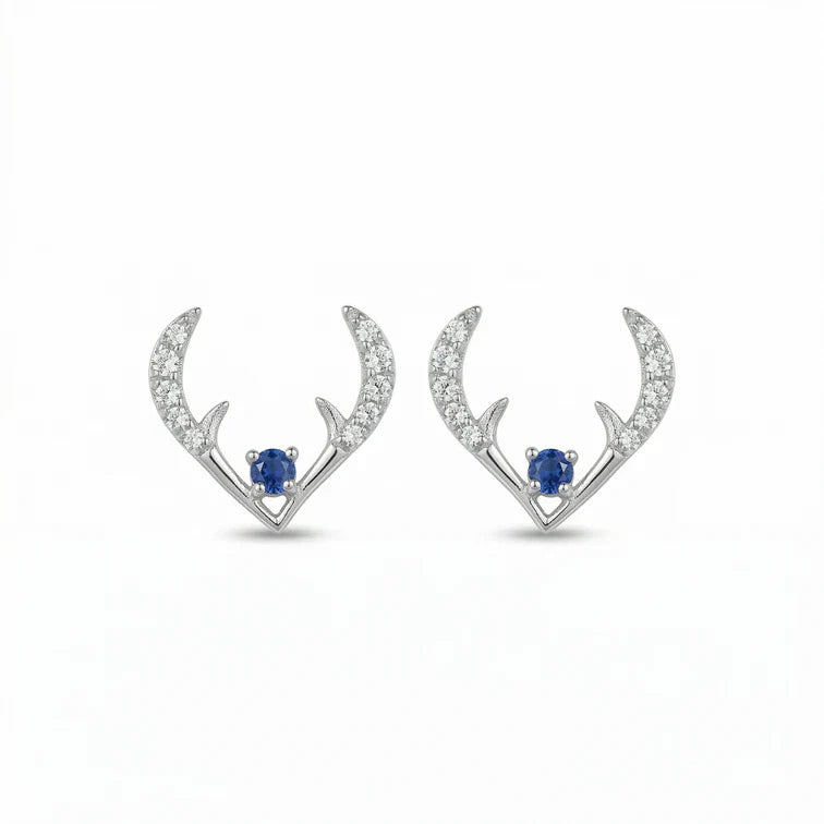 Blue Sapphire Angel Wing Earrings in Made With Pure 925 Silver