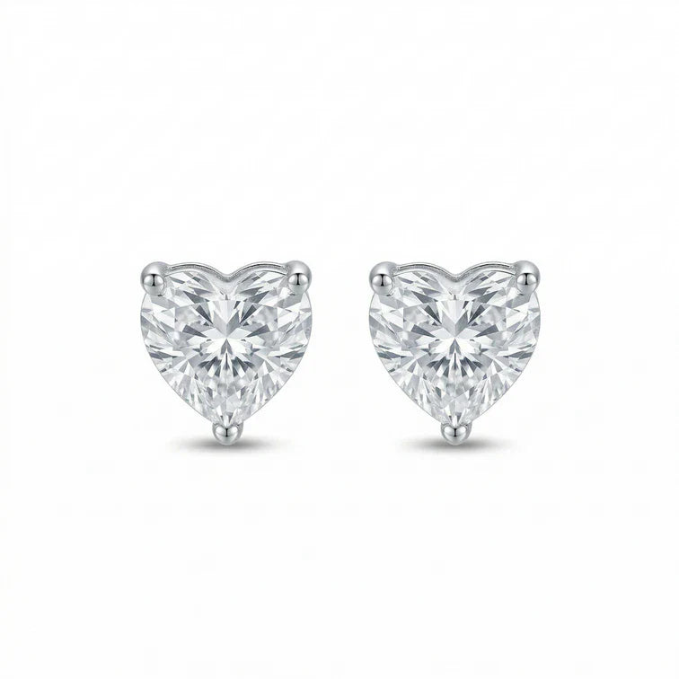 BVD jewels 925 Silver Heart Shape Earrings Or Mini Studs Silver Jewellery for Women & Girl's | Great for Gifting Made With Pure 925 Silver