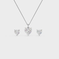 Heart-Shaped Diamond Pendant Set for Women Made With Pure 925 Silver