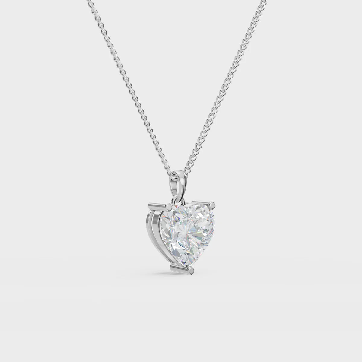 Heart-Shaped Diamond Pendant Set for Women Made With Pure 925 Silver