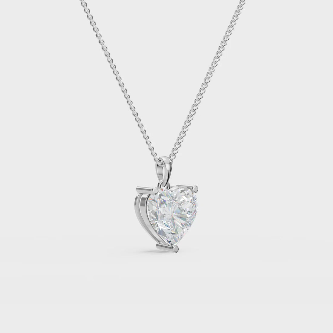 Heart-Shaped Diamond Pendant Set for Women Made With Pure 925 Silver