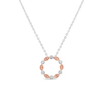 Argyle Eternity Circle Necklace in 18K Rose & White Gold
