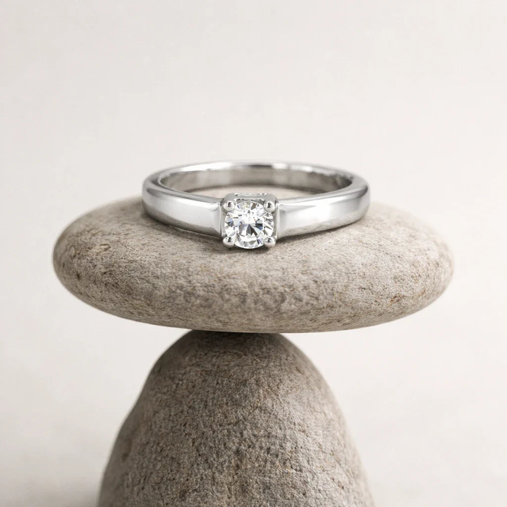 Silver Eternal Spark Solitaire Ring Made With Pure 925 Silver