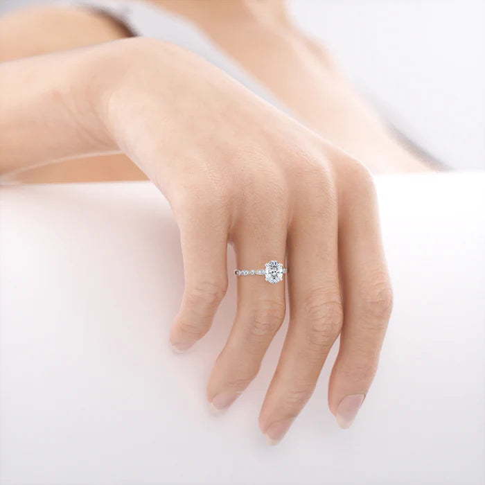 Oval Solitaire Diamond Engagement Ring