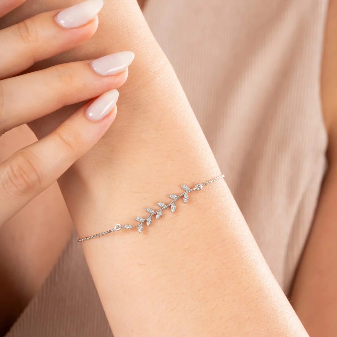 Elegant Vine Diamond Bracelet – 925 Sterling Silver