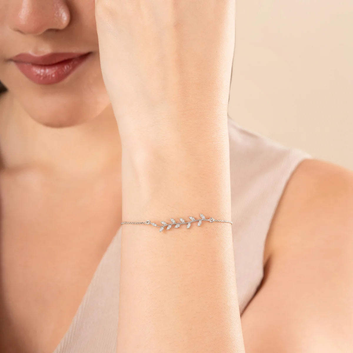 Elegant Vine Diamond Bracelet – 925 Sterling Silver