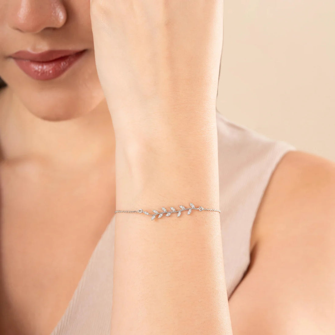 Elegant Vine Diamond Bracelet – 925 Sterling Silver