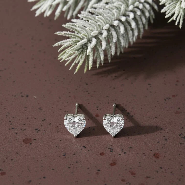 BVD jewels 925 Silver Heart Shape Earrings Or Mini Studs Silver Jewellery for Women & Girl's | Great for Gifting Made With Pure 925 Silver