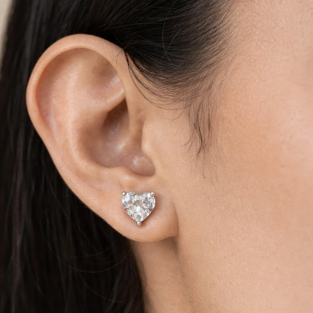 Heart-Shaped Diamond Pendant Set for Women Made With Pure 925 Silver