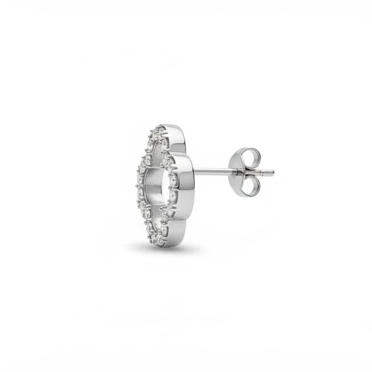 Sparkling Clover Stud Earrings Made With Pure 925 Silver