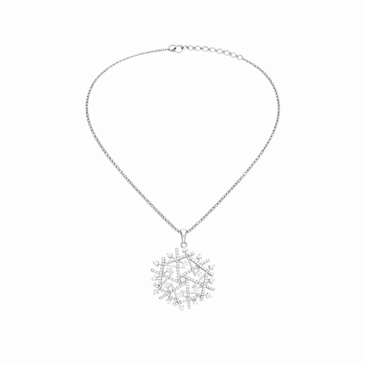 Diamond Snowflake Pendant Necklace Made With Pure 925 Silver