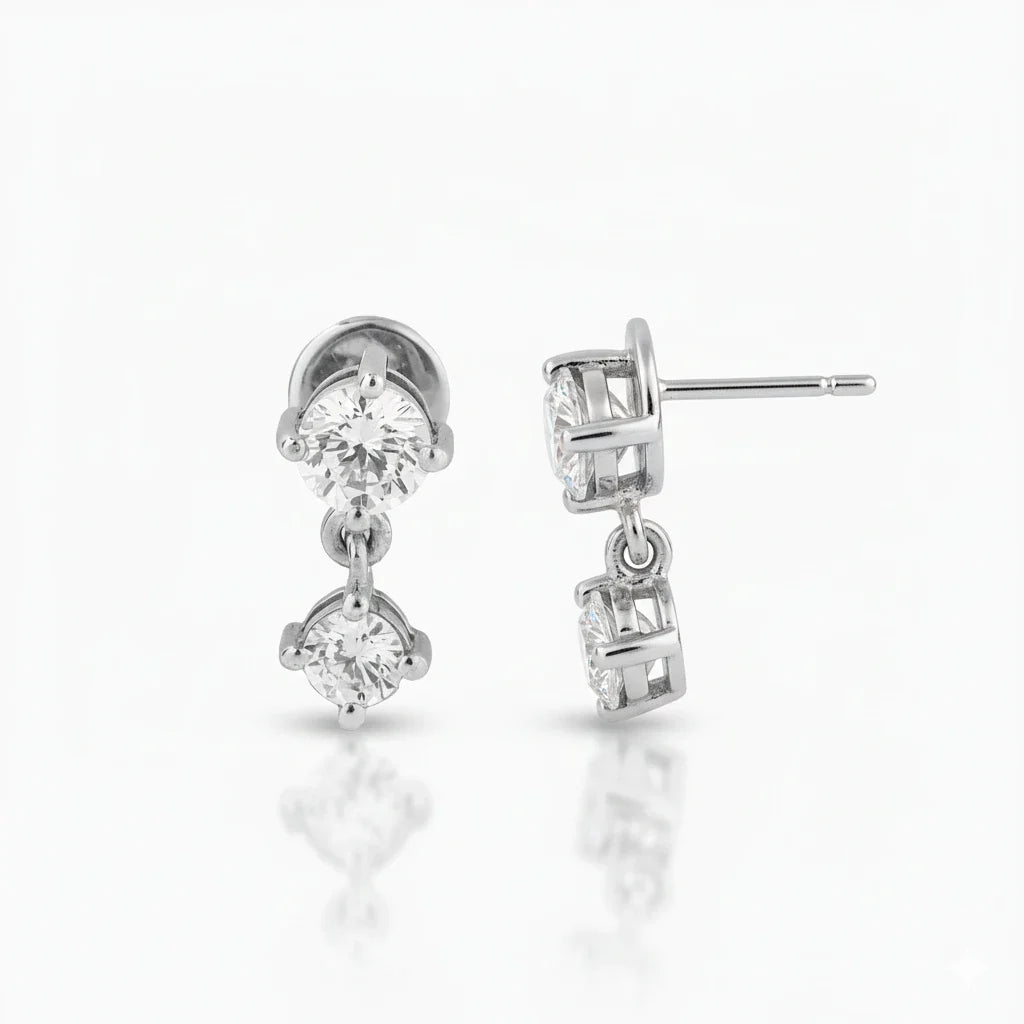 Celestial Sparkle Drop Earrings in Made With Pure 925