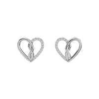 Diamond Open Heart Stud Earrings | Elegant Pavé Heart Design for Women Made With Pure 925 Silver