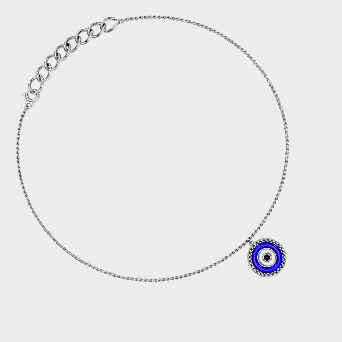 Blue Evil Eye Protection Anklet for Women Made With Pure 925 Silver