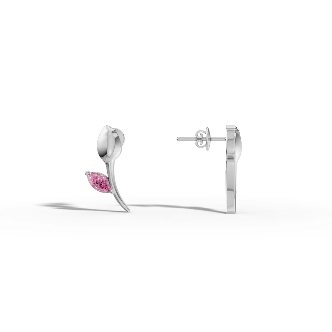 Tulip Minimalist Earrings Pure 925 Silver