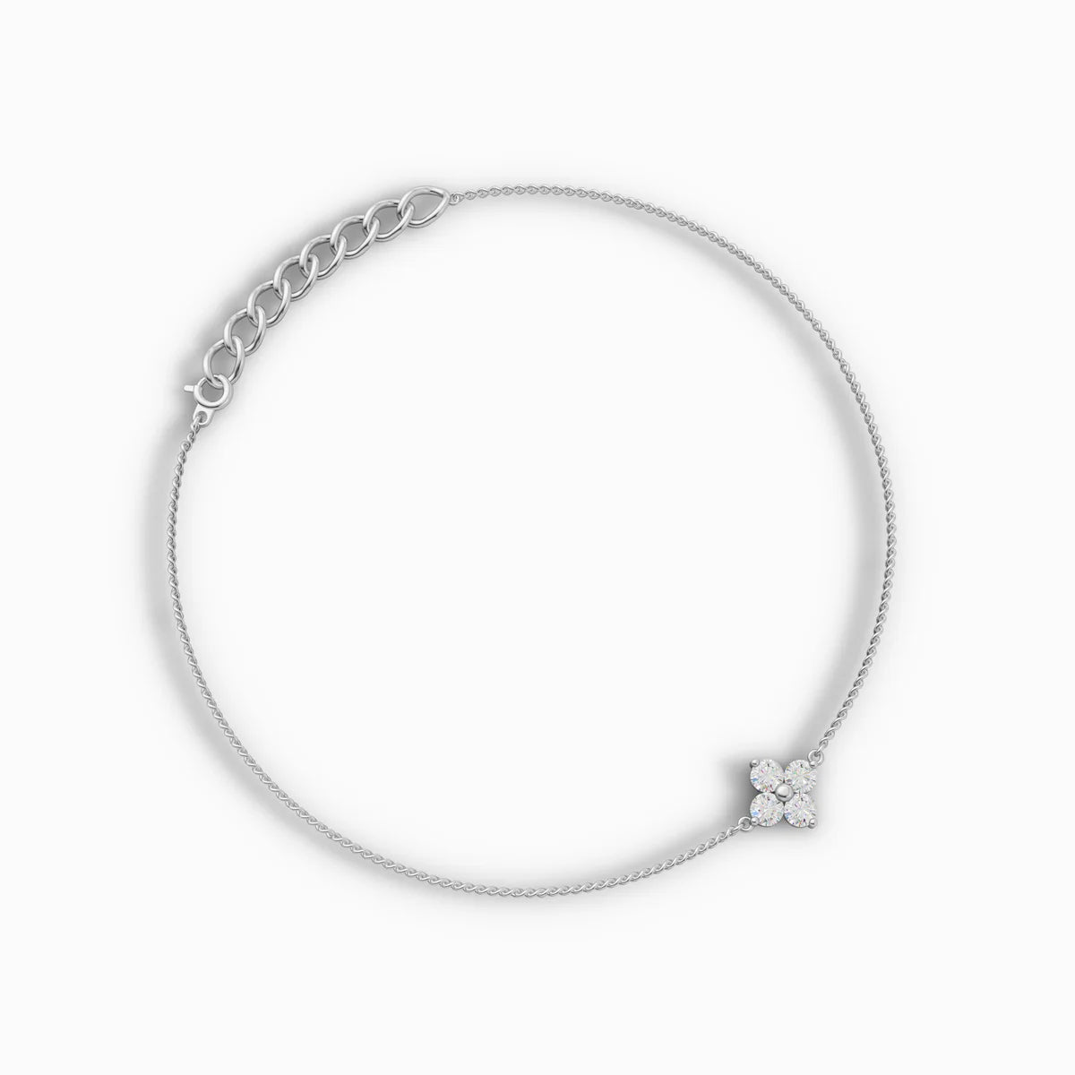 Diamond Studded Anklet Made With Pure 925 Silver