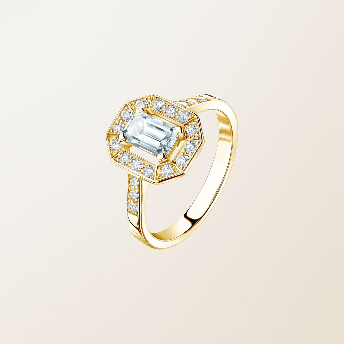 Astera Emerald Halo Ring