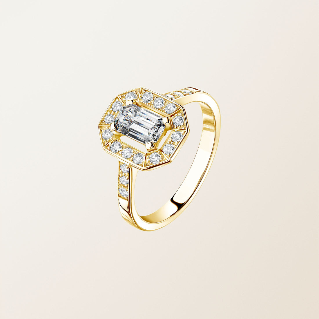Astera Emerald Halo Ring