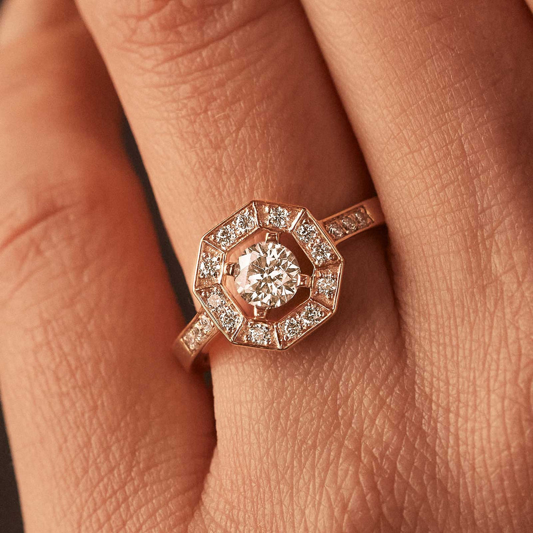 Octavia Diamond Halo Ring