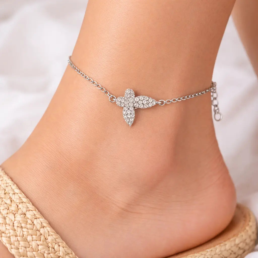 Butterfly Anklet Made With Pure 925 Silver