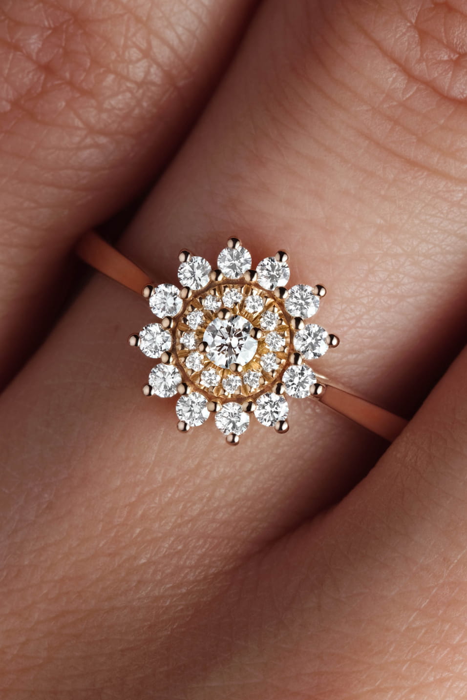 Wildflower Halo Gold Ring