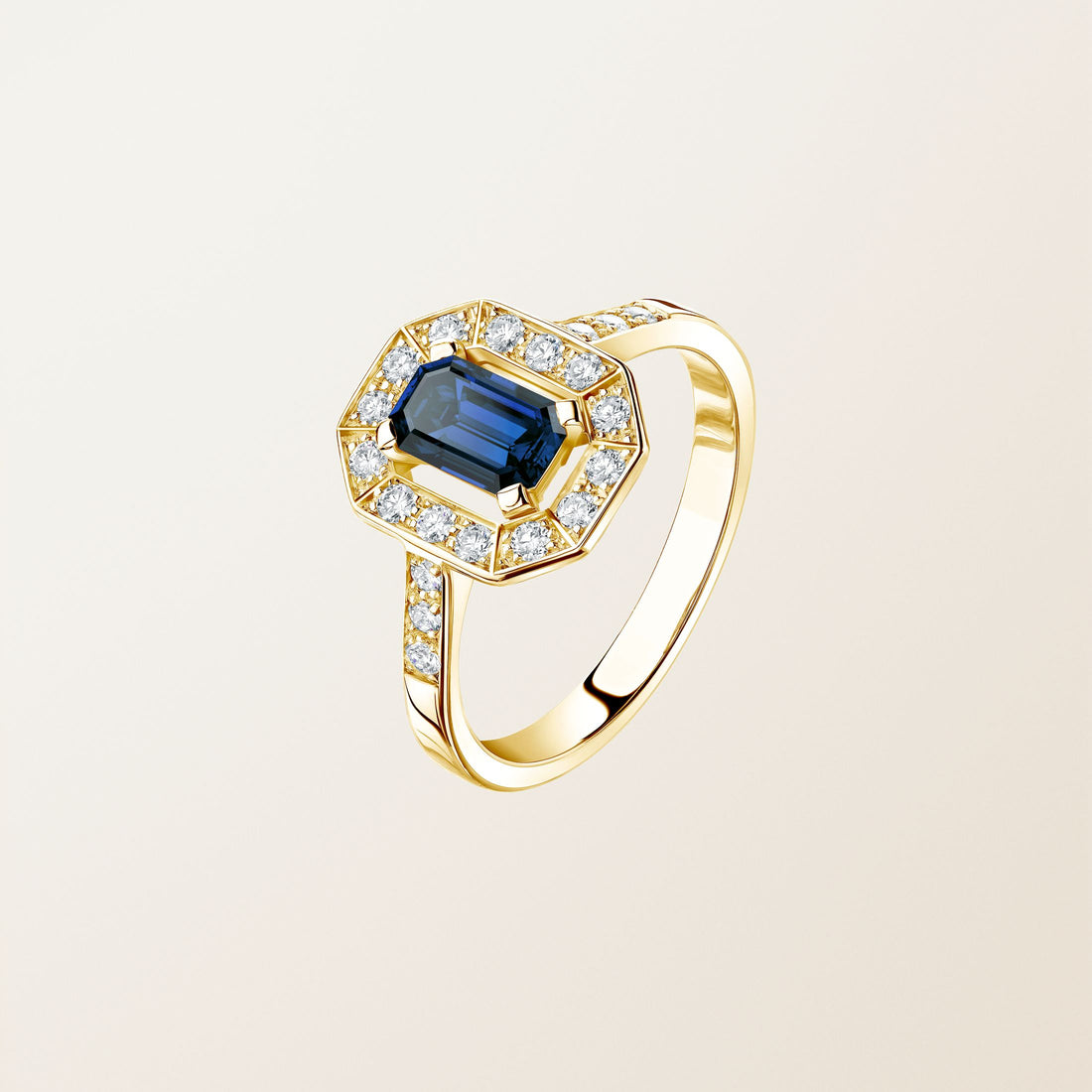 Astera Emerald Halo Ring