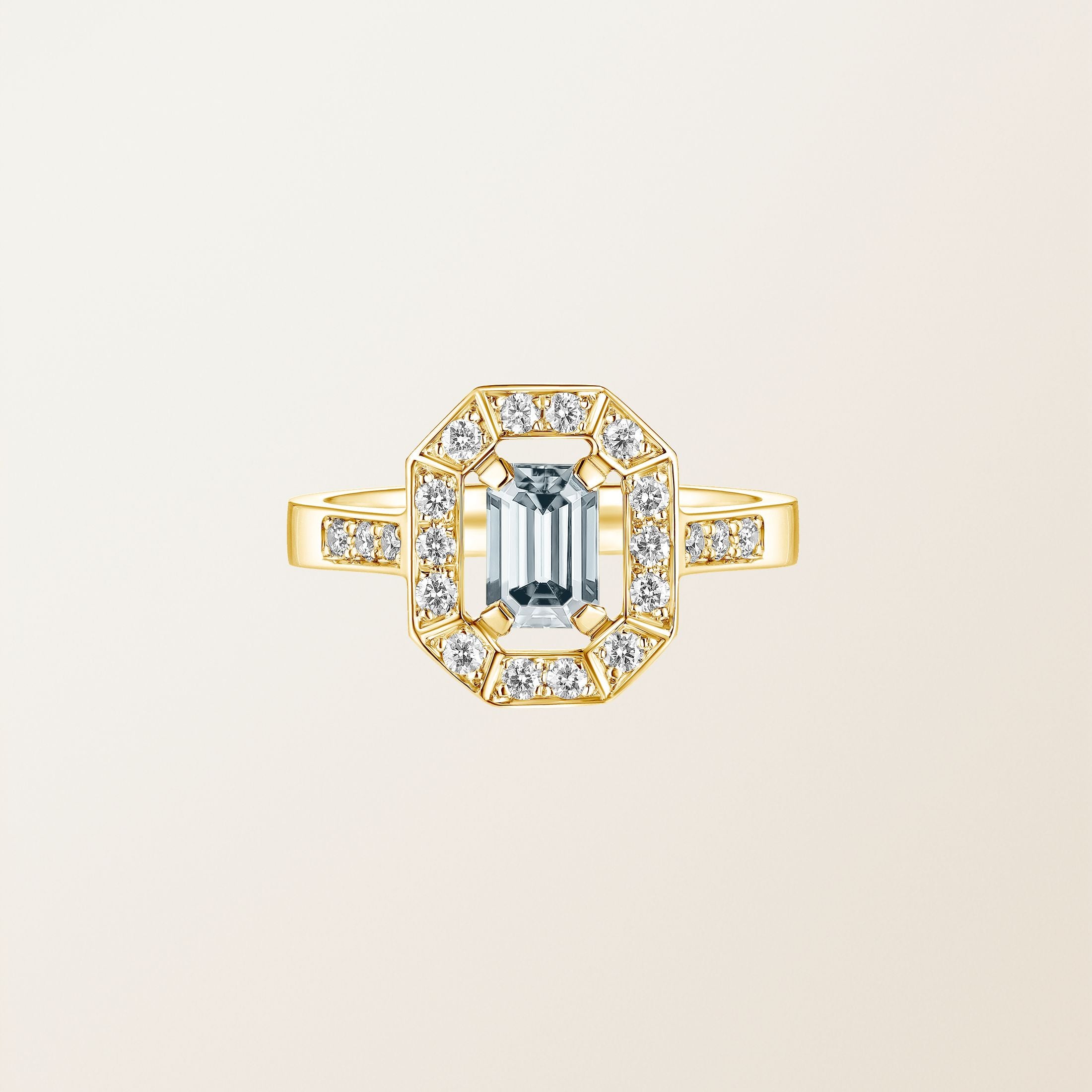 Astera Emerald Halo Ring