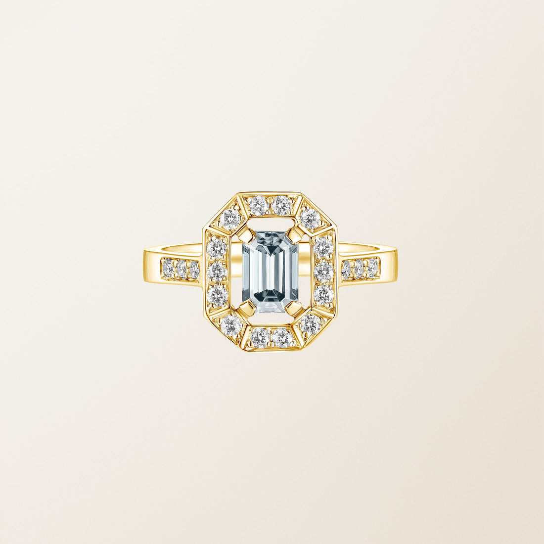 Astera Emerald Halo Ring