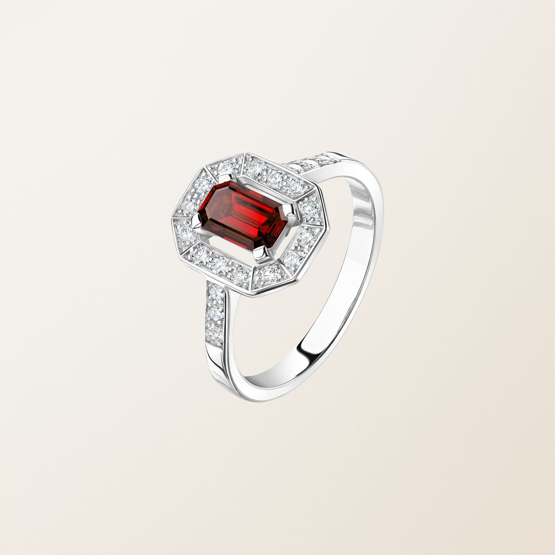 Astera Emerald Halo Ring