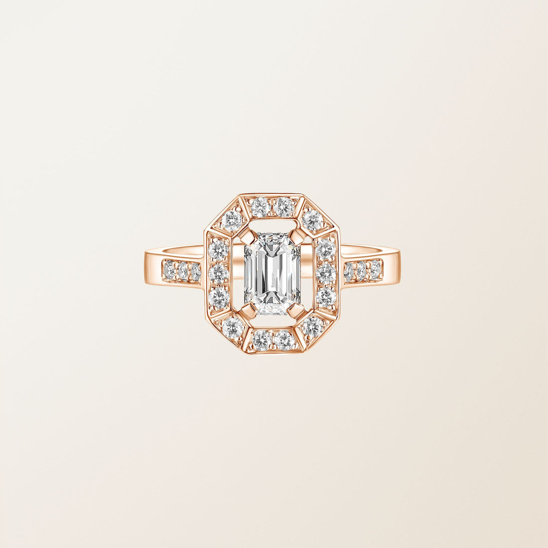 Astera Emerald Halo Ring