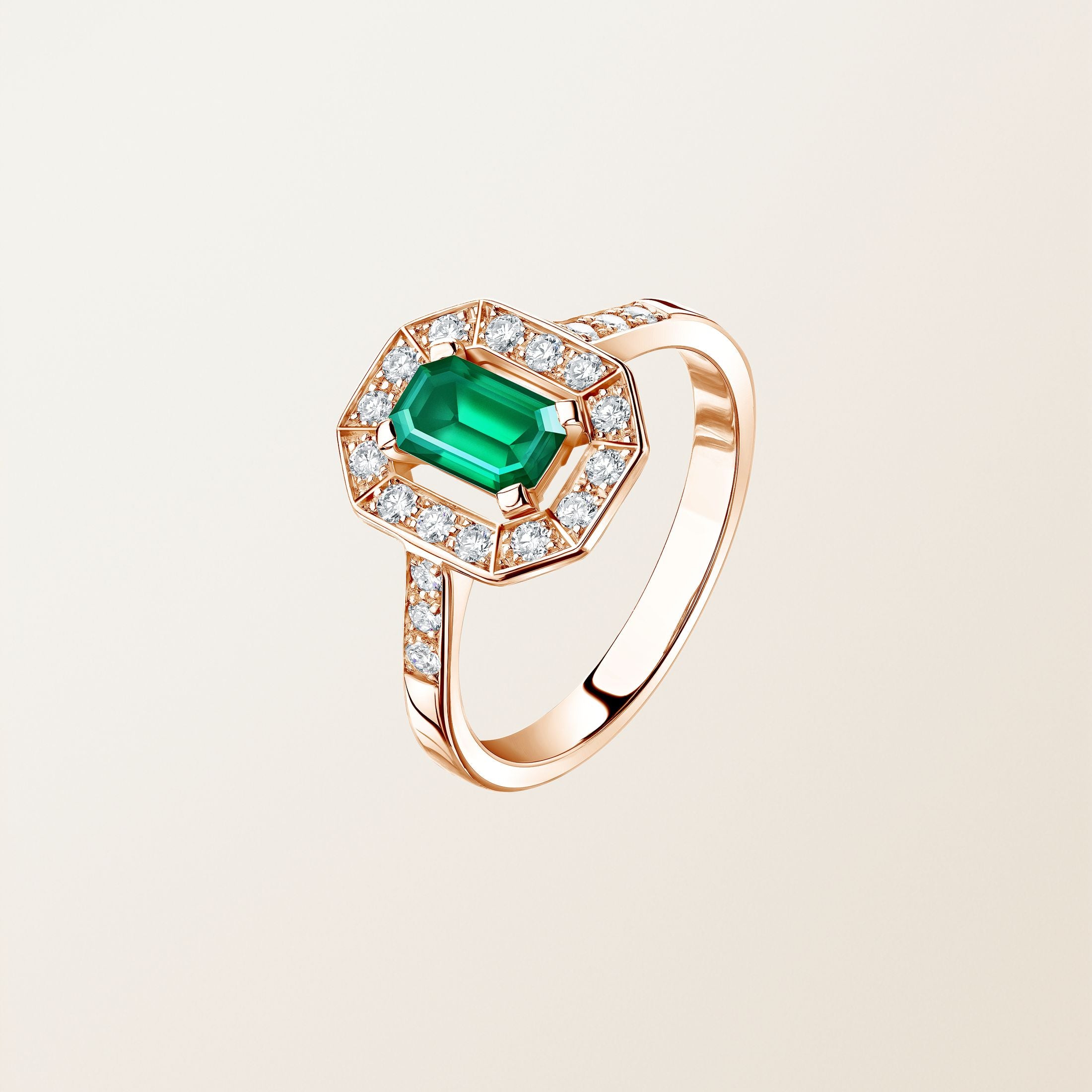 Astera Emerald Halo Ring