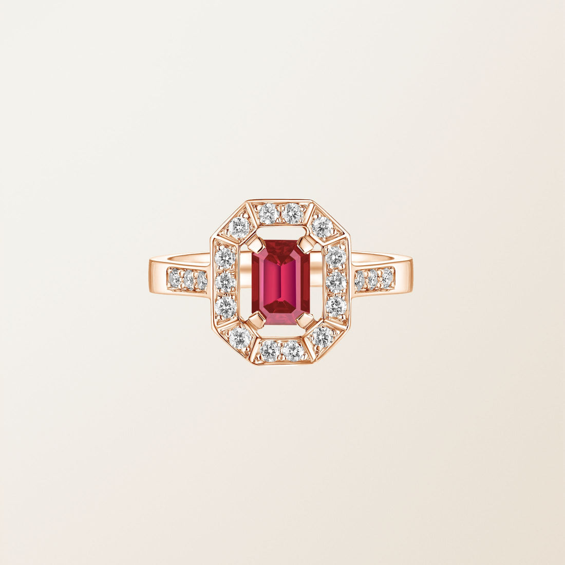 Astera Emerald Halo Ring