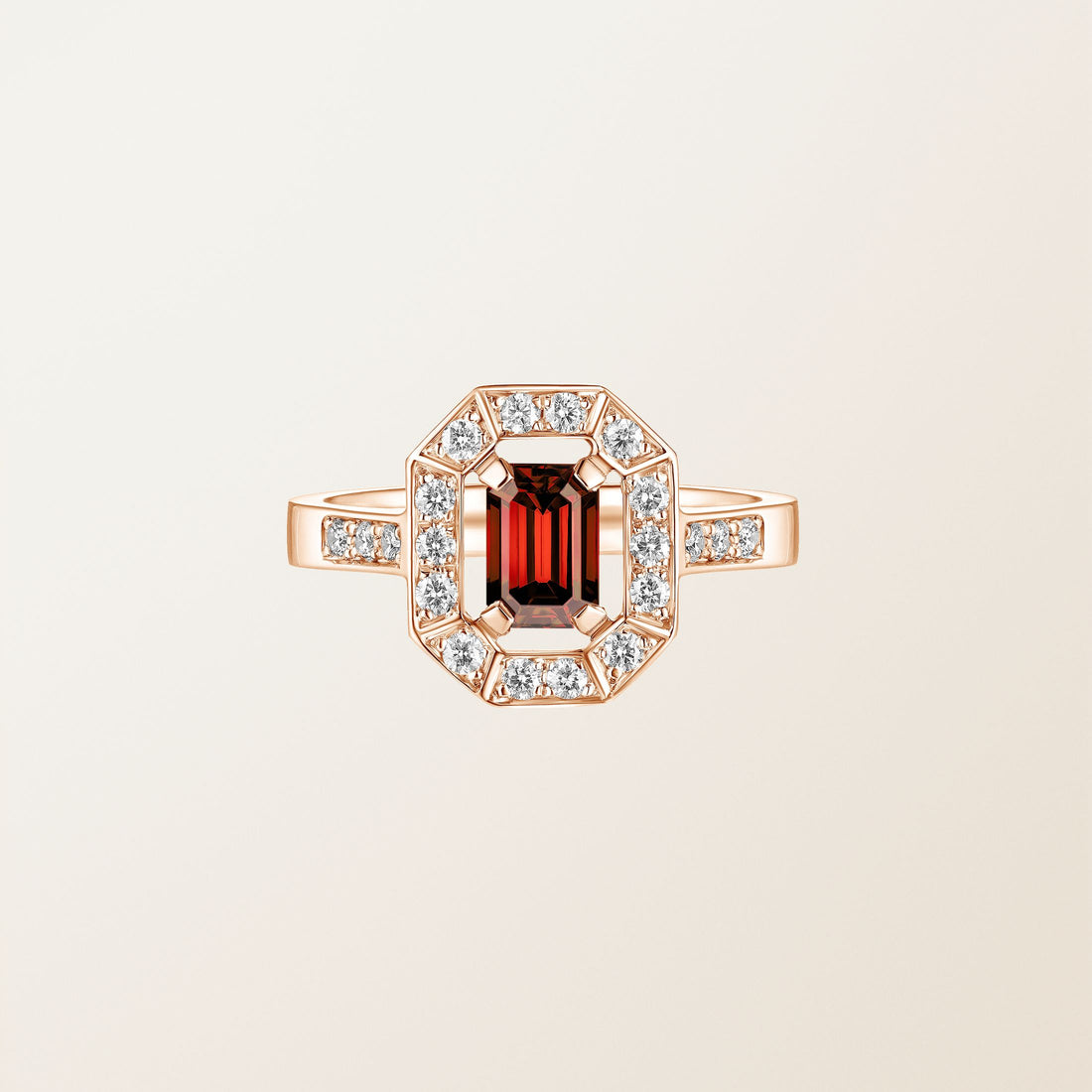 Astera Emerald Halo Ring