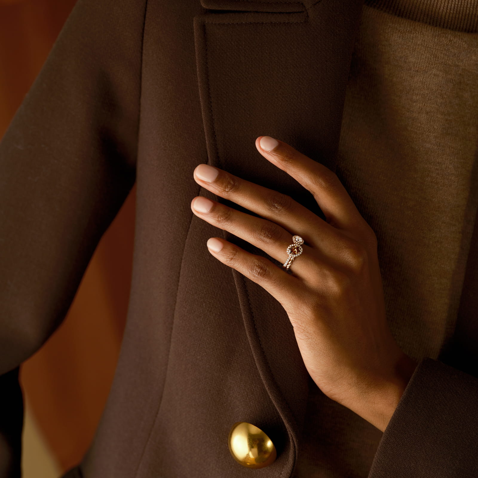 Sun & Moon Halo Gold Ring