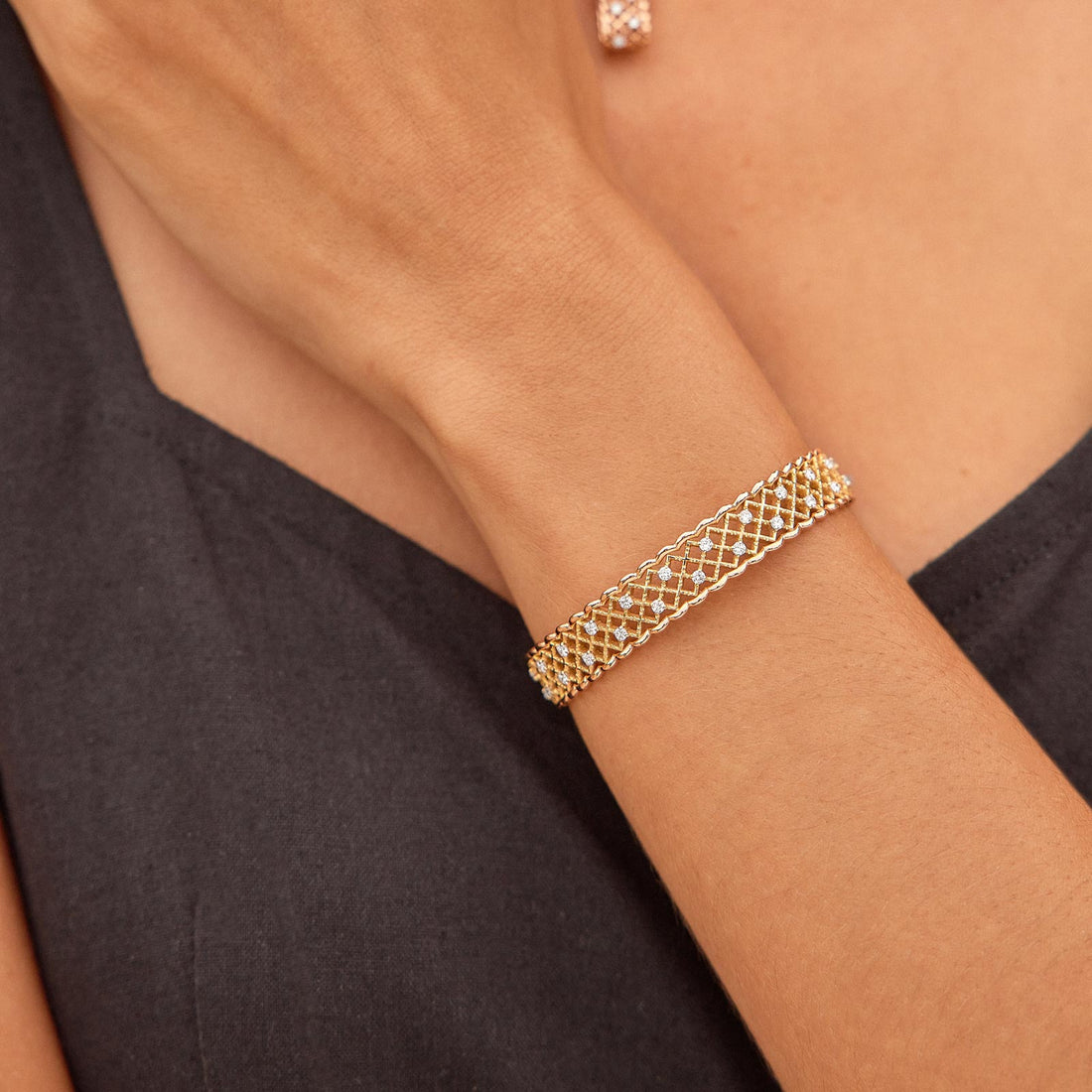 Scallop Weave Diamond Bracelet