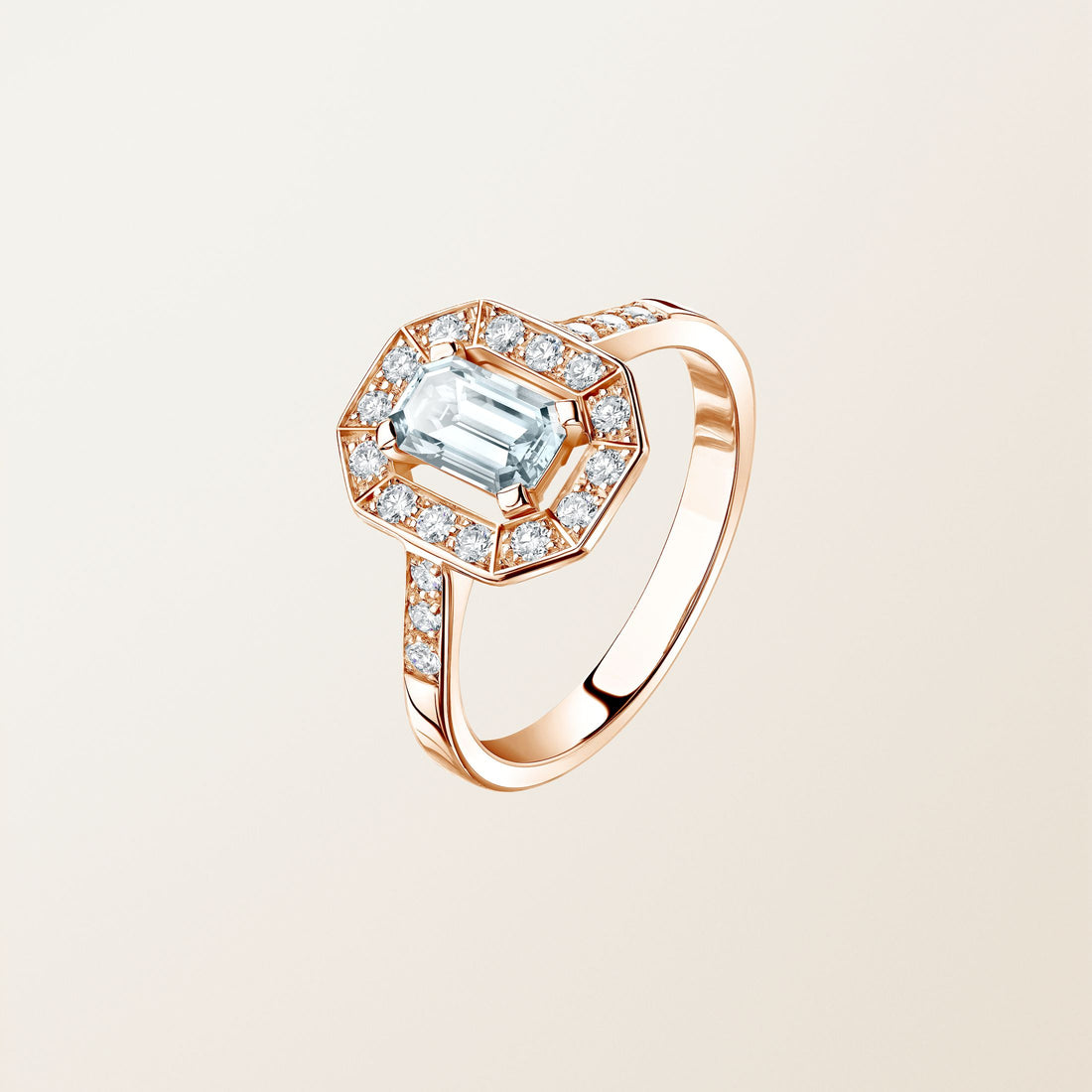 Astera Emerald Halo Ring