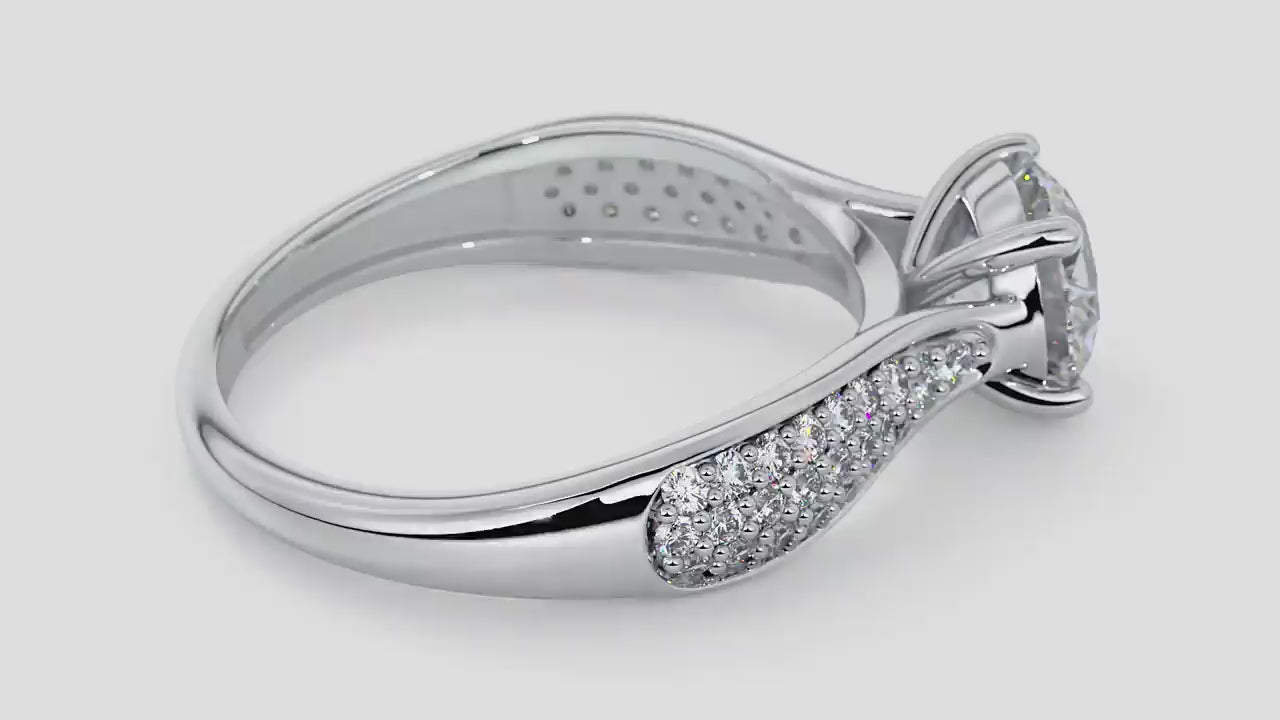 Eternal Embrace Solitaire Diamond Engagement Ring in White Gold