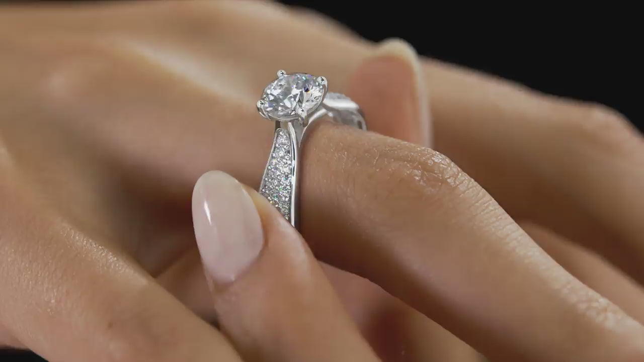 Eternal Embrace Solitaire Diamond Engagement Ring in White Gold