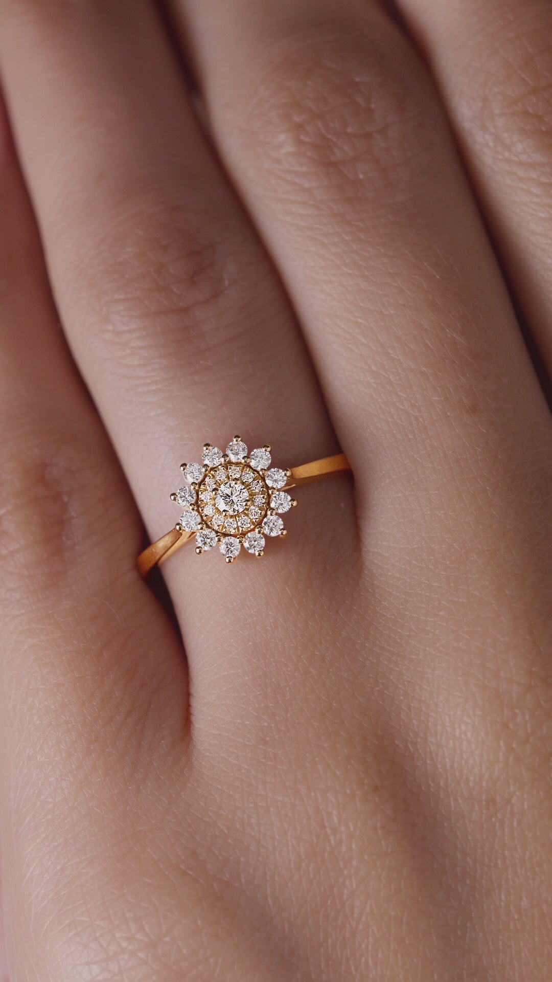 Wildflower Halo Gold Ring