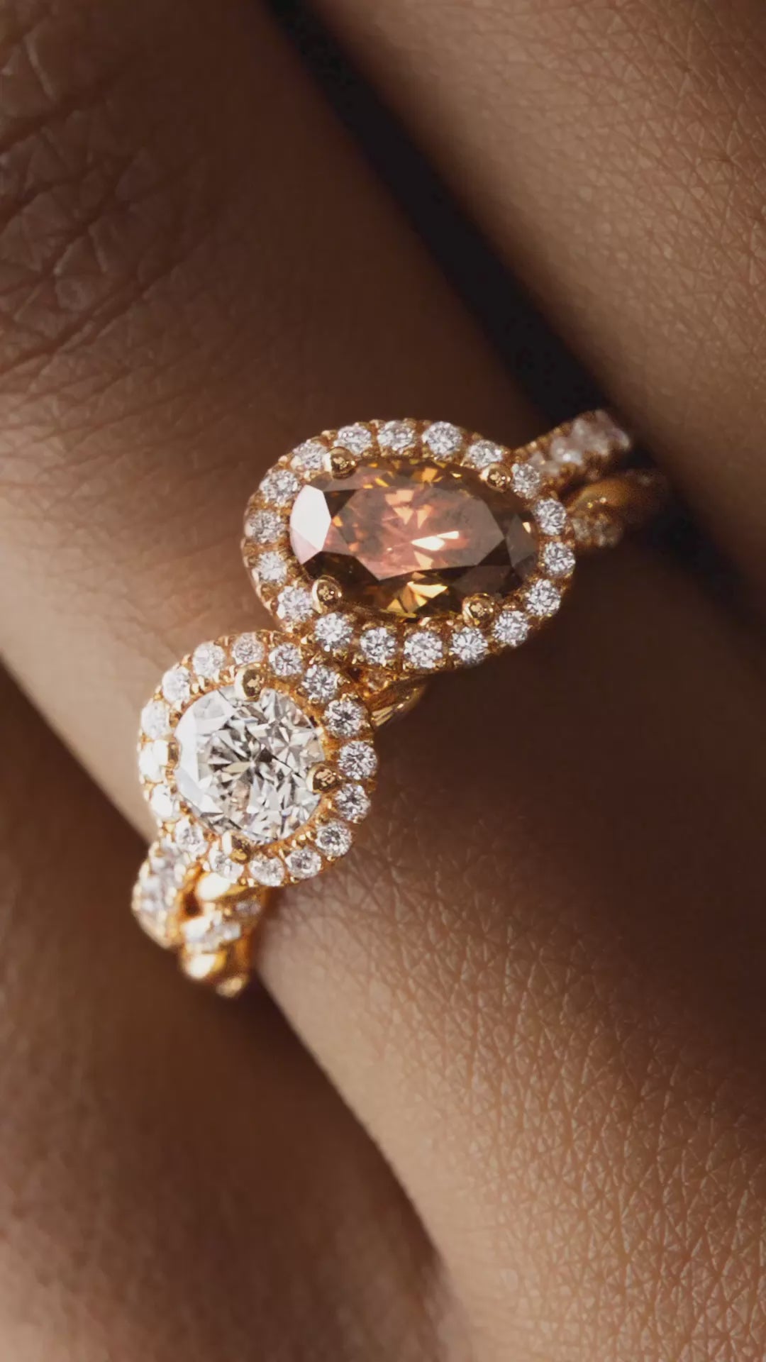 Sun & Moon Halo Gold Ring