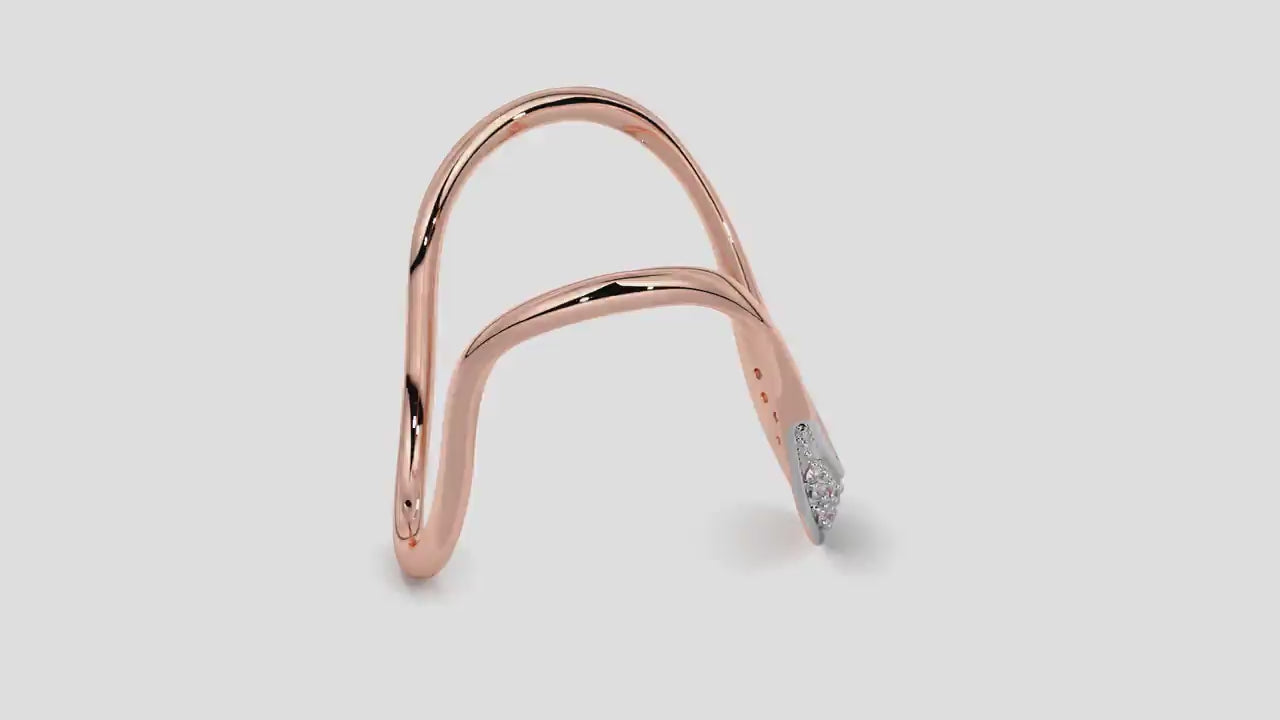 Luna Wave Diamond Ring in 18K Rose &amp; White Gold
