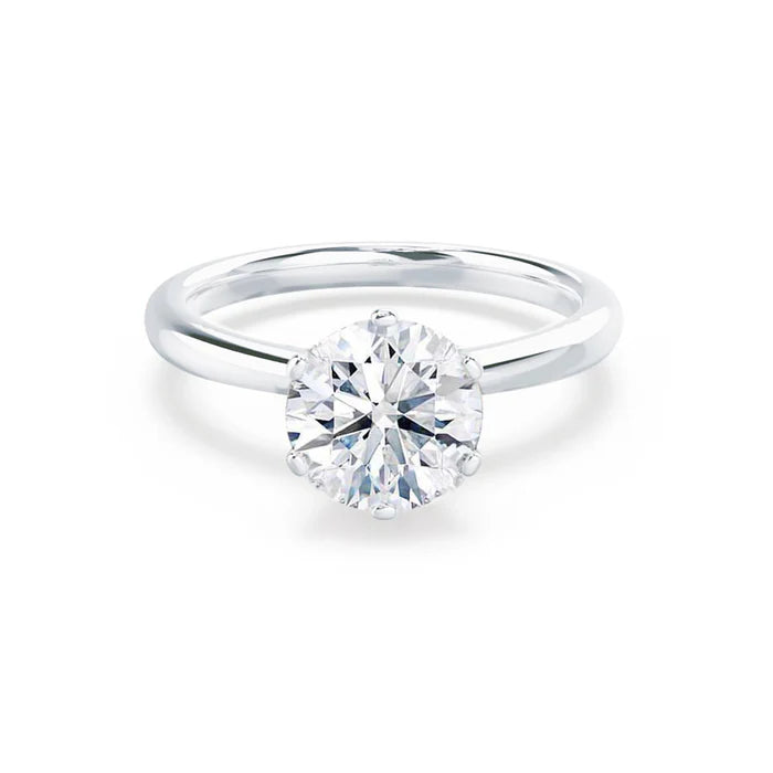 Round Lab Diamond 10k,14k,18k Gold Solitaire Ring