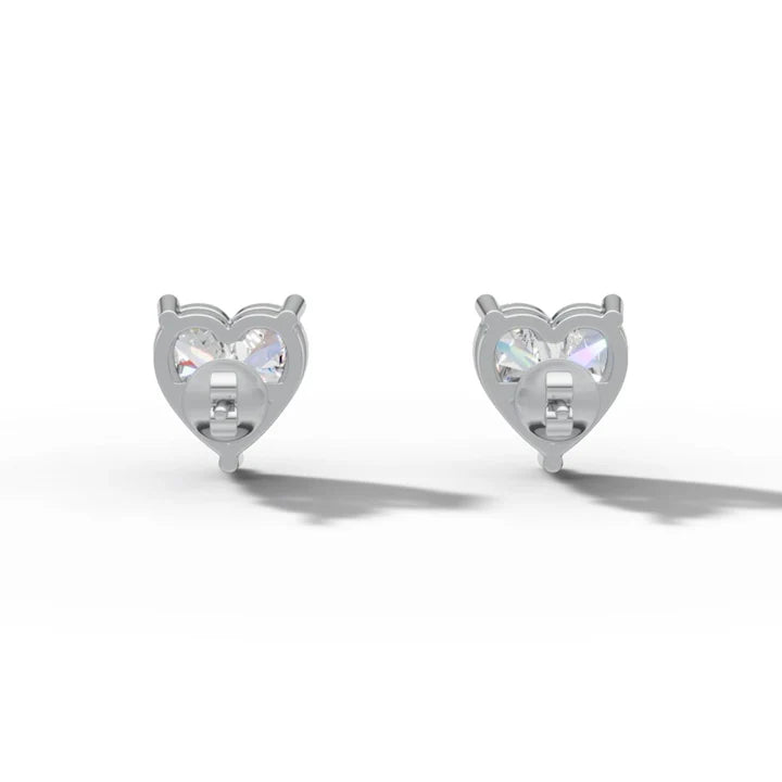 BVD jewels 925 Silver Heart Shape Earrings Or Mini Studs Silver Jewellery for Women & Girl's | Great for Gifting Made With Pure 925 Silver
