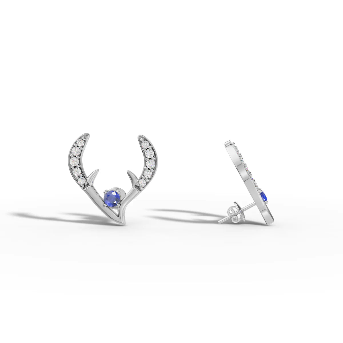 Blue Sapphire Angel Wing Earrings in Made With Pure 925 Silver