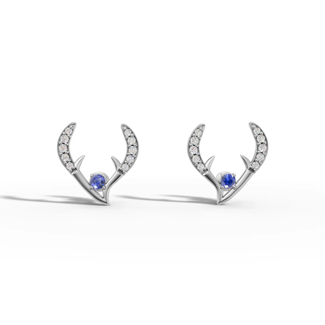 Blue Sapphire Angel Wing Earrings in Made With Pure 925 Silver